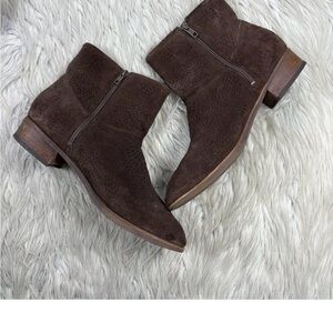 UGG Darling Seaweed Perforated Boots in Chocolate Suede